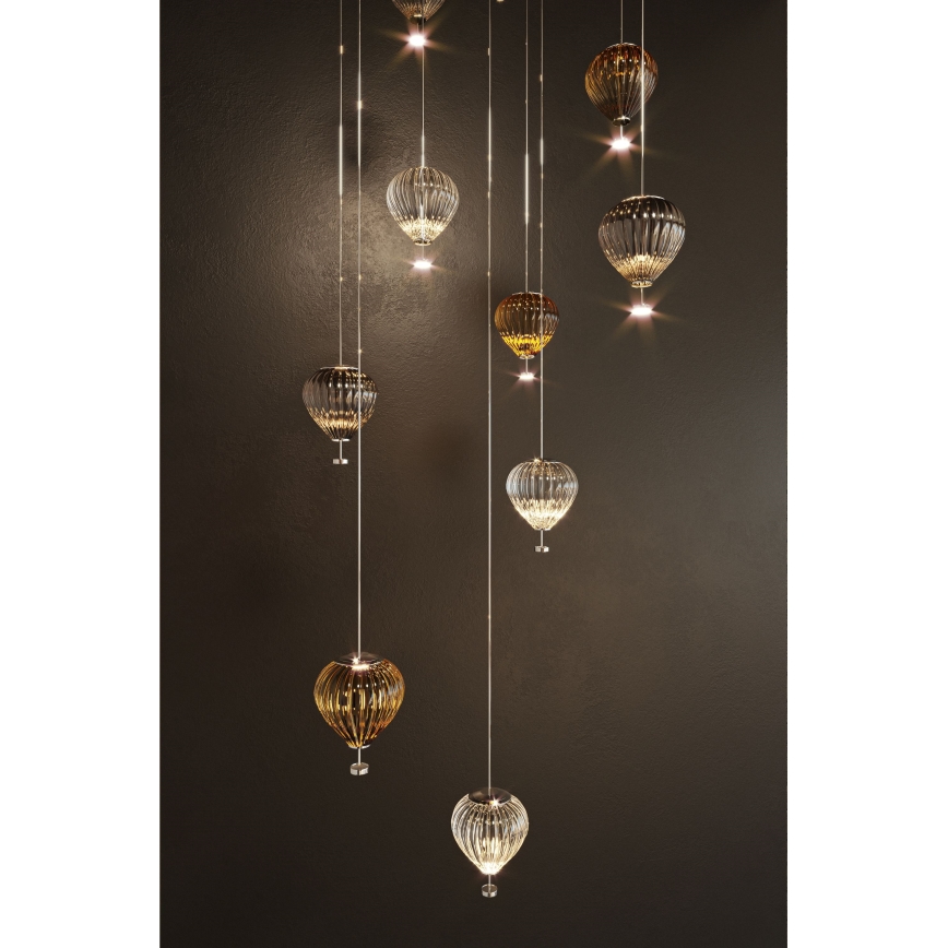 MAXLIGHT P0576 - LED Lustra ar auklu PALLONCINI 2xLED/3W/230V d. 12 cm dūmakains