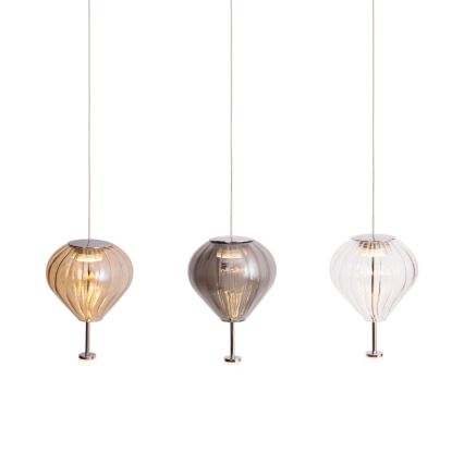 MAXLIGHT P0576 - LED Lustra ar auklu PALLONCINI 2xLED/3W/230V d. 12 cm dūmakains