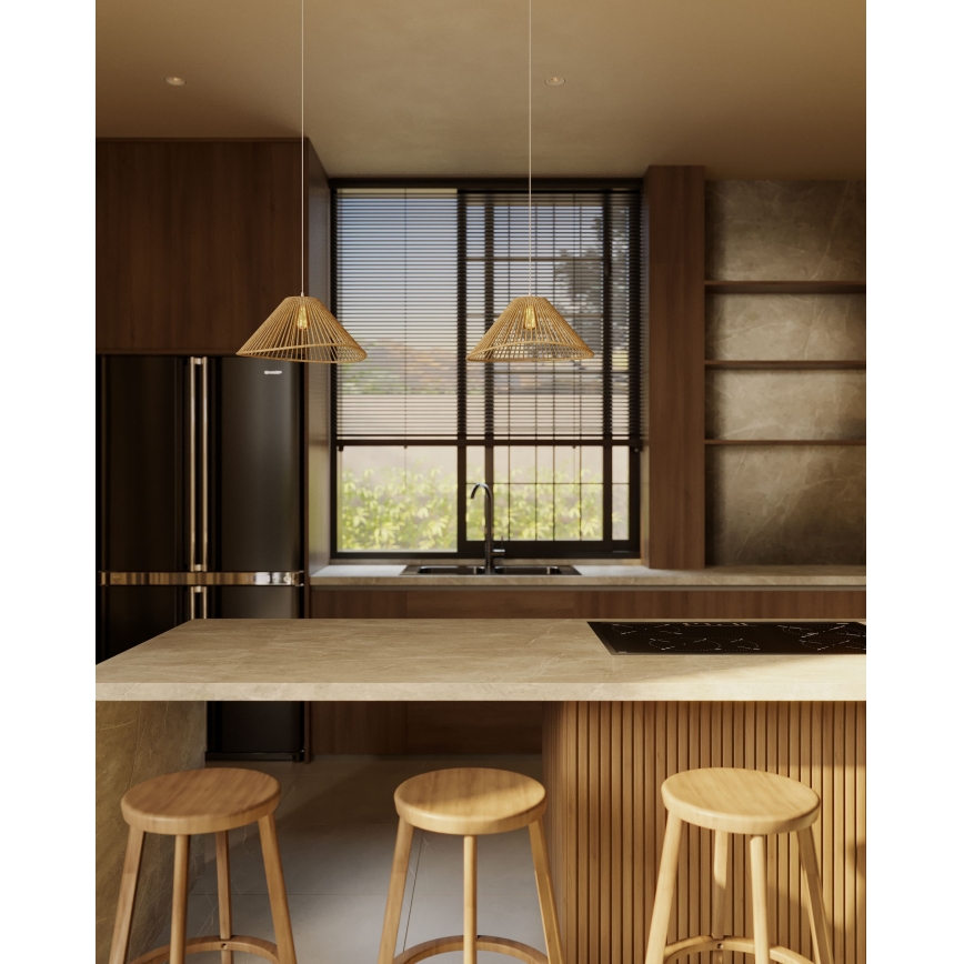 MAXLIGHT P0577 - Lustra ar auklu AMALFI 1xE27/15W/230V d. 45 cm bēša
