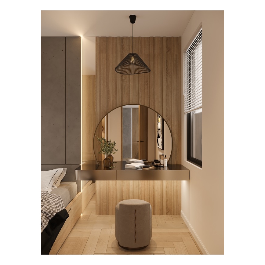 MAXLIGHT P0579 - Lustra ar auklu AMALFI 1xE27/15W/230V d. 45 cm melna