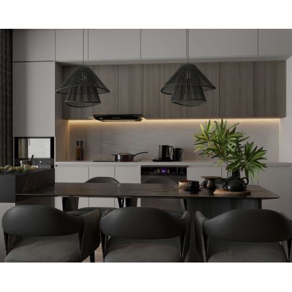 MAXLIGHT P0580 - Lustra ar auklu AMALFI 1xE27/15W/230V d. 45 cm melna