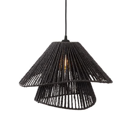 MAXLIGHT P0580 - Lustra ar auklu AMALFI 1xE27/15W/230V d. 45 cm melna