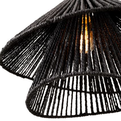MAXLIGHT P0580 - Lustra ar auklu AMALFI 1xE27/15W/230V d. 45 cm melna