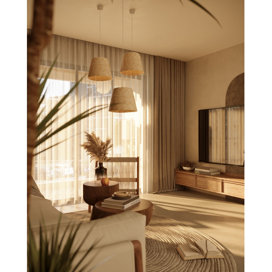 MAXLIGHT P0582 - Lustra ar auklu POT 1xE27/15W/230V d. 30 cm bēša