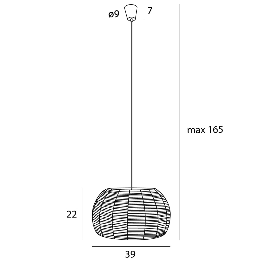 MAXLIGHT P0583 - Lustra ar auklu PRASLIN 1xE27/15W/230V d. 39 cm bēša