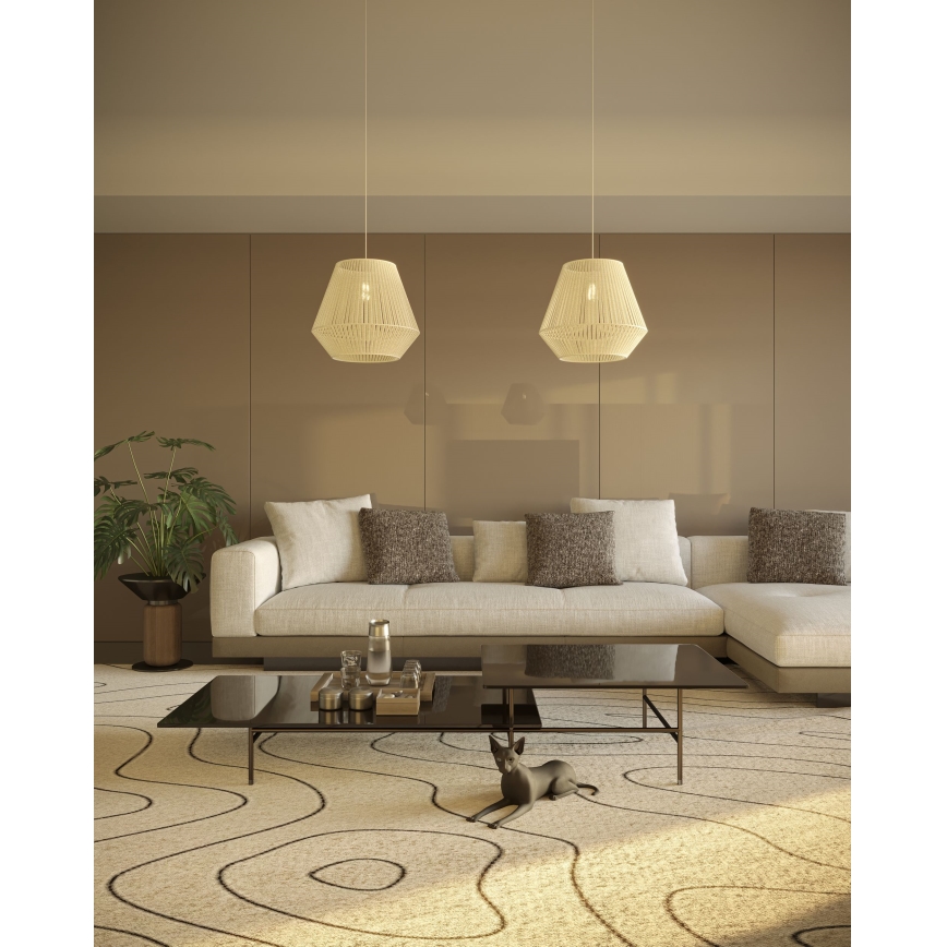 MAXLIGHT P0584 - Lustra ar auklu PRASLIN 1xE27/15W/230V d. 44 cm bēša