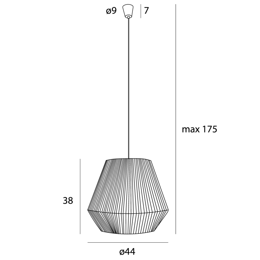 MAXLIGHT P0584 - Lustra ar auklu PRASLIN 1xE27/15W/230V d. 44 cm bēša