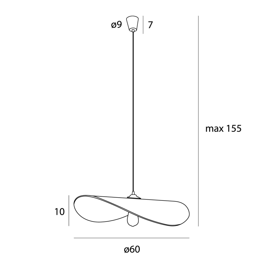 MAXLIGHT P0585 - Lustra ar auklu PAN 1xE27/15W/230V d. 60 cm krēmkrāsa