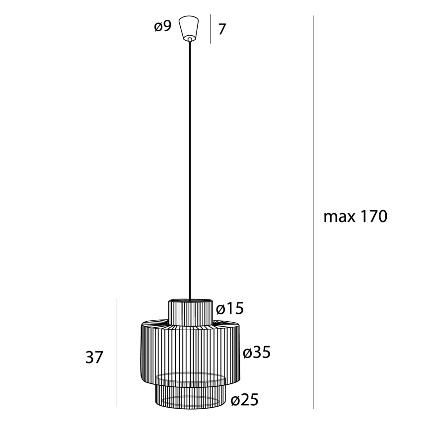 MAXLIGHT P0586 - Lustra ar auklu LABRIZ 1xE27/15W/230V d. 35 cm bēša