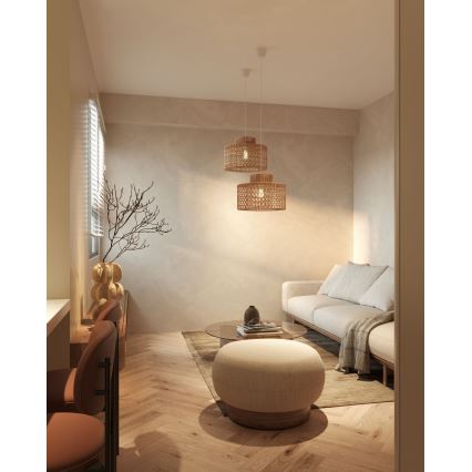 MAXLIGHT P0587 - Lustra ar auklu RAFFLE 1xE27/15W/230V d. 40 cm brūna