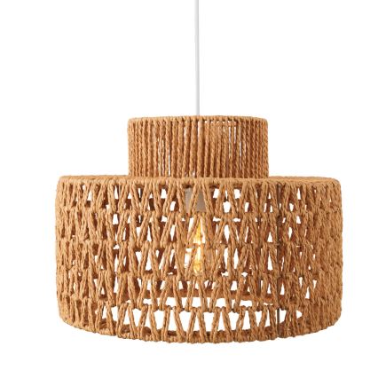 MAXLIGHT P0587 - Lustra ar auklu RAFFLE 1xE27/15W/230V d. 40 cm brūna