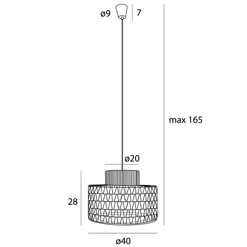 MAXLIGHT P0587 - Lustra ar auklu RAFFLE 1xE27/15W/230V d. 40 cm brūna