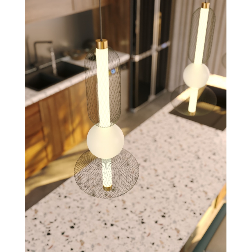 MAXLIGHT P0591 - LED Lustra ar auklu BORA LED/10W/230V d. 22 cm balta/melna