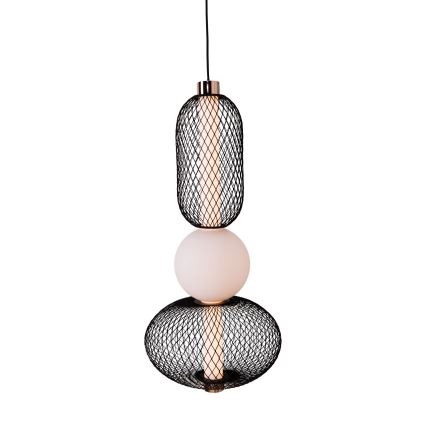MAXLIGHT P0591 - LED Lustra ar auklu BORA LED/10W/230V d. 22 cm balta/melna