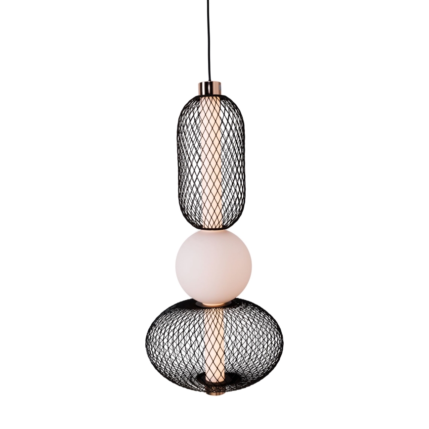 MAXLIGHT P0591 - LED Lustra ar auklu BORA LED/10W/230V d. 22 cm balta/melna