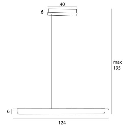 MAXLIGHT P0596 - LED Aptumšojama lustra ar auklu JO-JO LED/40W/230V 2700/4500/5500K misiņš