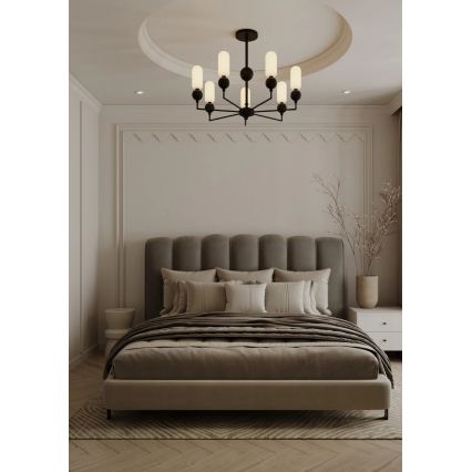 MAXLIGHT P0632 - LUSTRA NOVA ar stieni 7xG9/7W/230V, diametrs 70 cm, melna