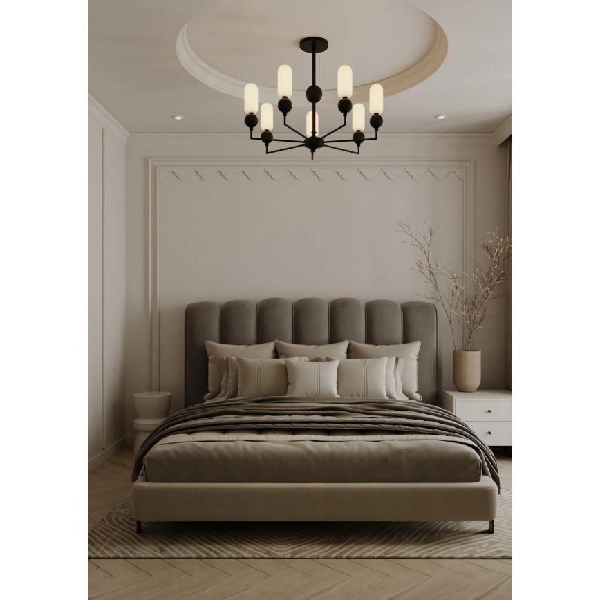 MAXLIGHT P0632 - LUSTRA NOVA ar stieni 7xG9/7W/230V, diametrs 70 cm, melna