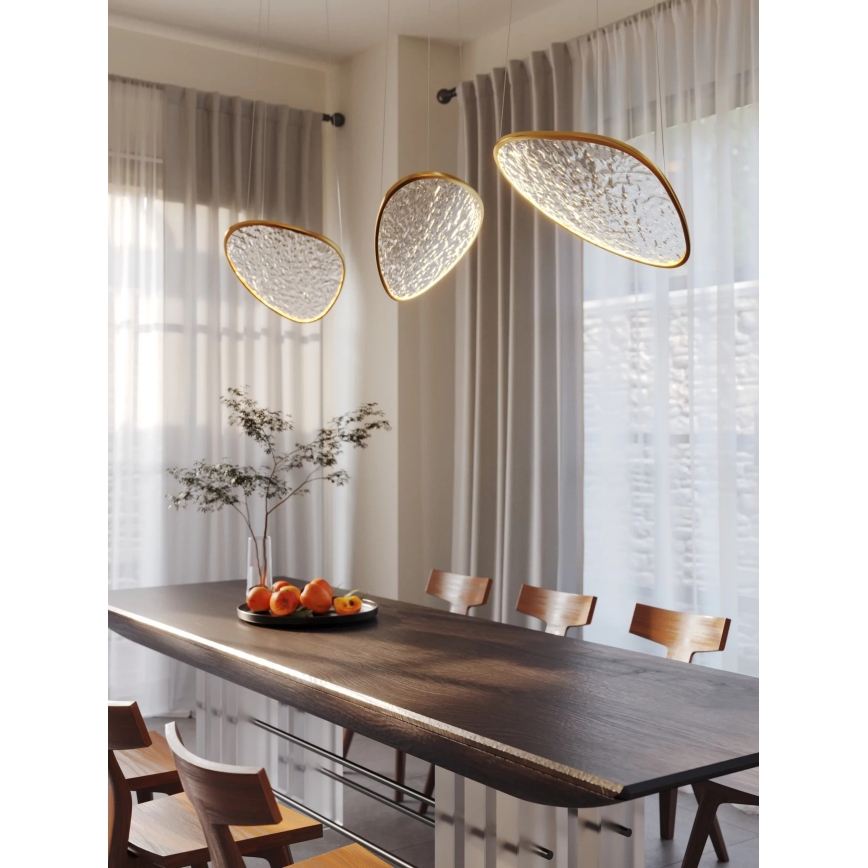 MAXLIGHT P0637D - LED lustra uz troses EMPIRE, LED/17W/230V, zelta