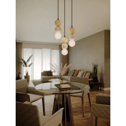 MAXLIGHT P0664 - Lustra uz troses ALICE 1xG9/7W/230V Ø 10 cm melna/bēša