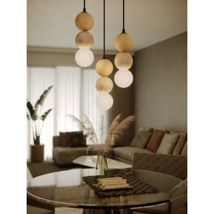 MAXLIGHT P0664 - Lustra uz troses ALICE 1xG9/7W/230V Ø 10 cm melna/bēša