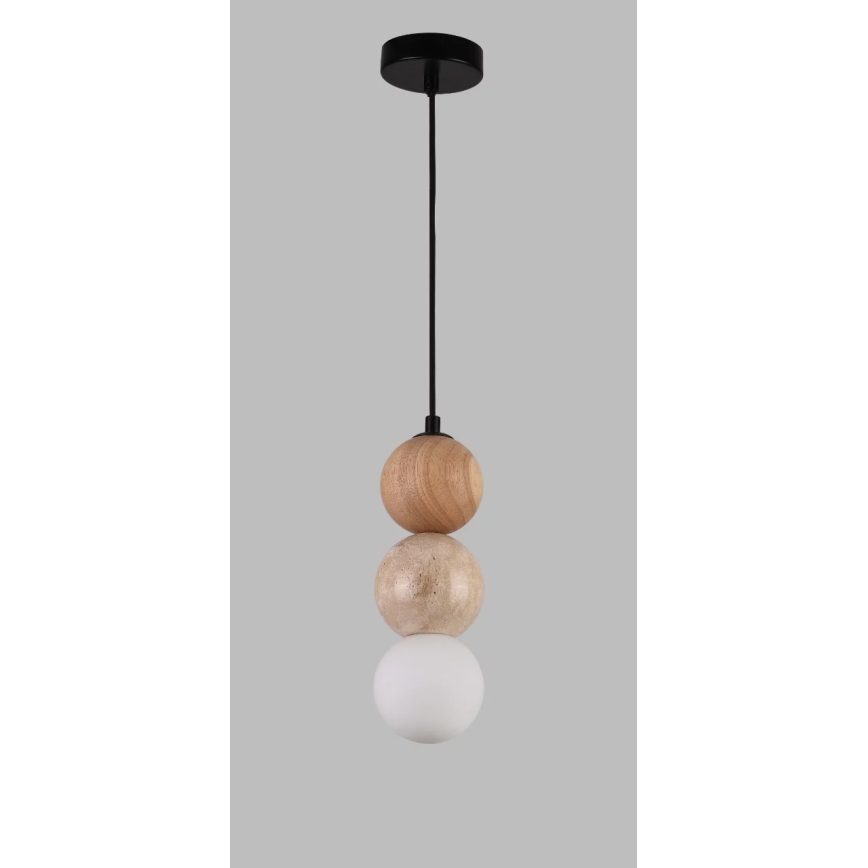 MAXLIGHT P0664 - Lustra uz troses ALICE 1xG9/7W/230V Ø 10 cm melna/bēša