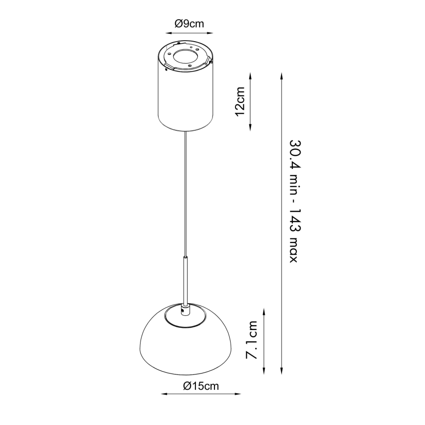 MAXLIGHT P0666 - Piekaramā lampa uz troses CUCCINA LED/57W/230V Ø 15 cm bēša