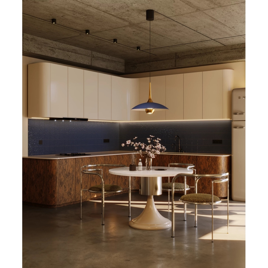 MAXLIGHT P0675 - LED piekaramā lustra MANUKA LED/12W/230V Ø 28 cm zelta/zila