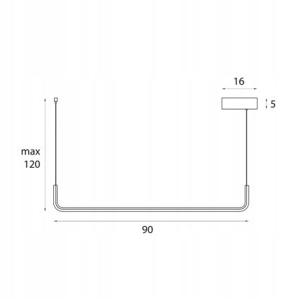 MAXLIGHT PO644 - LED lustra uz kabeļa URUS LED/17W/230V melna