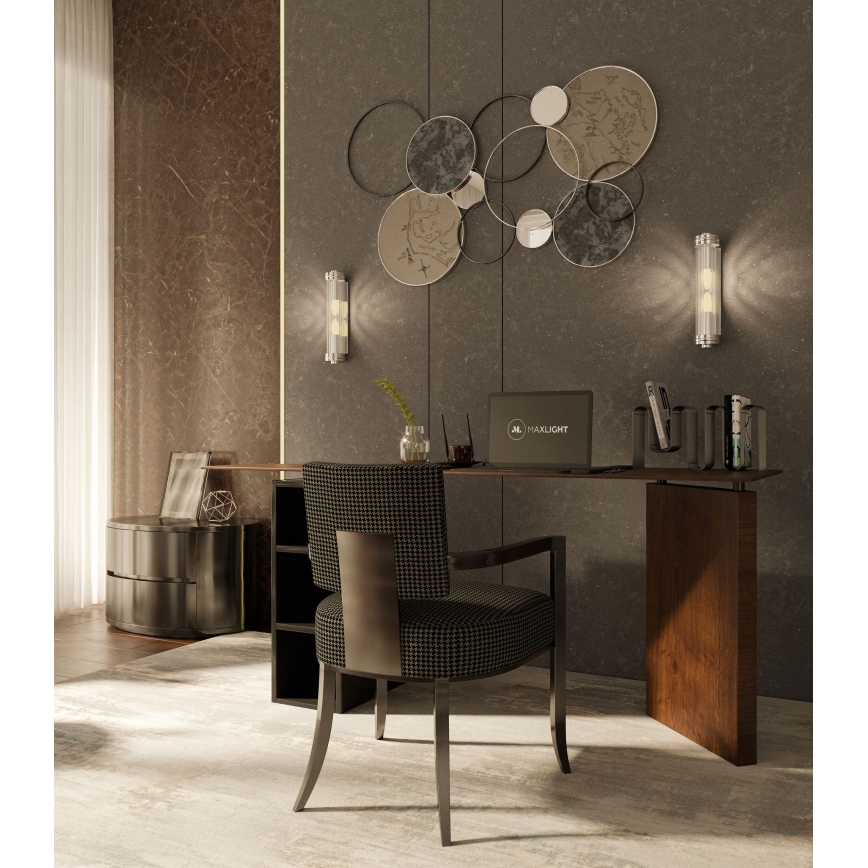 MAXLIGHT W0241 - Sienas lampa FLORENCE 2xE14/40W/230V spīdīgi hromēts