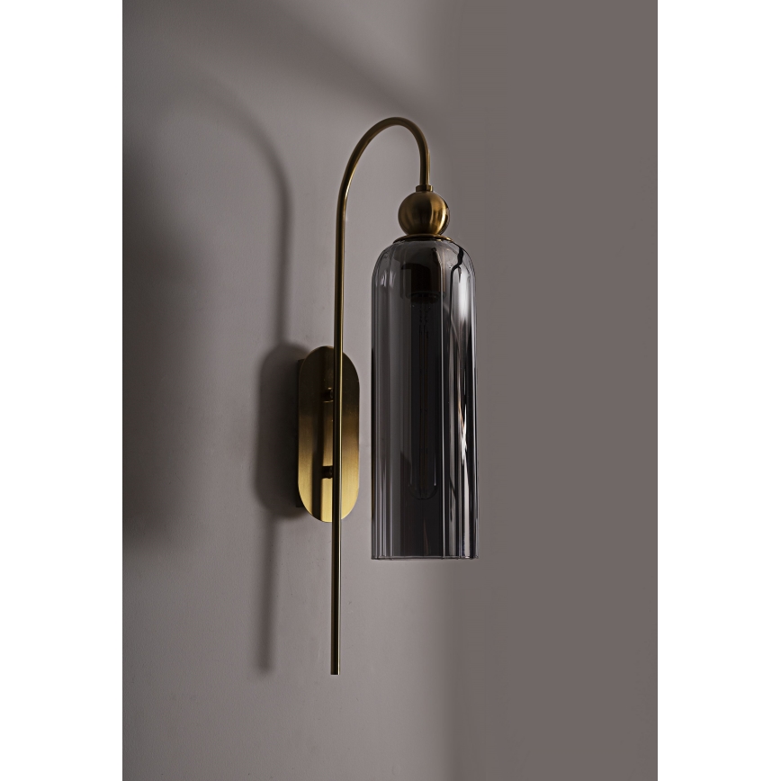 MAXLIGHT W0333 - Sienas lampa CAMPANILA 1xE27/40W/230V misiņš/pelēka