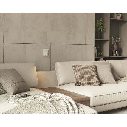 MAXLIGHT W0373 - LED Sienas starmetis ar bezvadu lādētāju LOFER LED/7W/230V balta