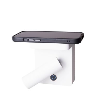MAXLIGHT W0373 - LED Sienas starmetis ar bezvadu lādētāju LOFER LED/7W/230V balta