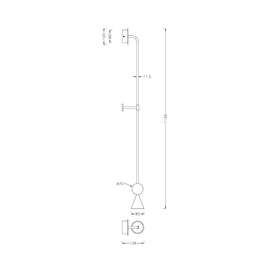 MAXLIGHT W0447 - LED sienas lampa BINGO LED/8W/230V CRI 92 melna/bēša