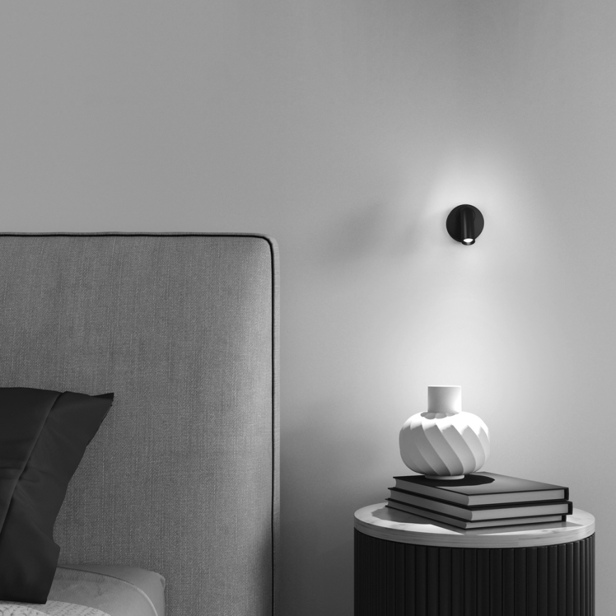 Maytoni C038WL-L3B3K - LED Sienas lampa MIRAX LED/3W/230V 3000K melna