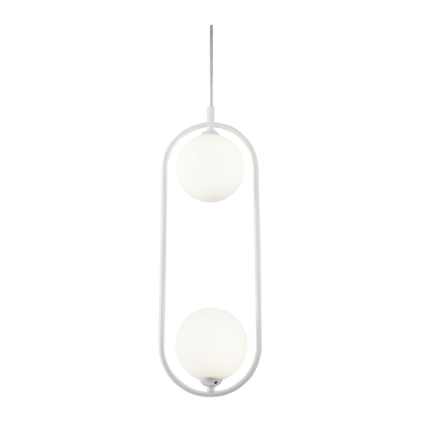 Maytoni MOD013PL-02W - Lustra ar auklu RING 2xG9/25W/230V balta