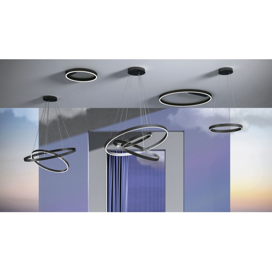 Maytoni MOD058PL-L22B3K - LED Lustra ar auklu RIM LED/25W/230V 3000K d. 40 cm melna