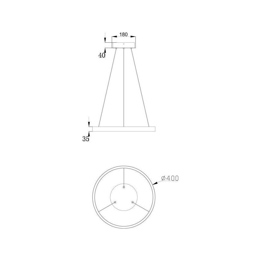 Maytoni MOD058PL-L22B3K - LED Lustra ar auklu RIM LED/25W/230V 3000K d. 40 cm melna