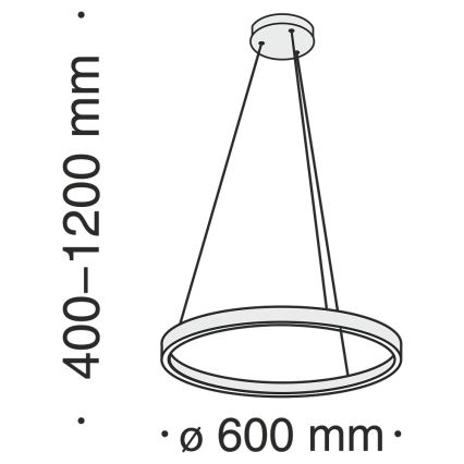 Maytoni MOD058PL-L32BS4K - LED Lustra ar auklu RIM LED/37W/230V 4000K d. 60 cm zelta