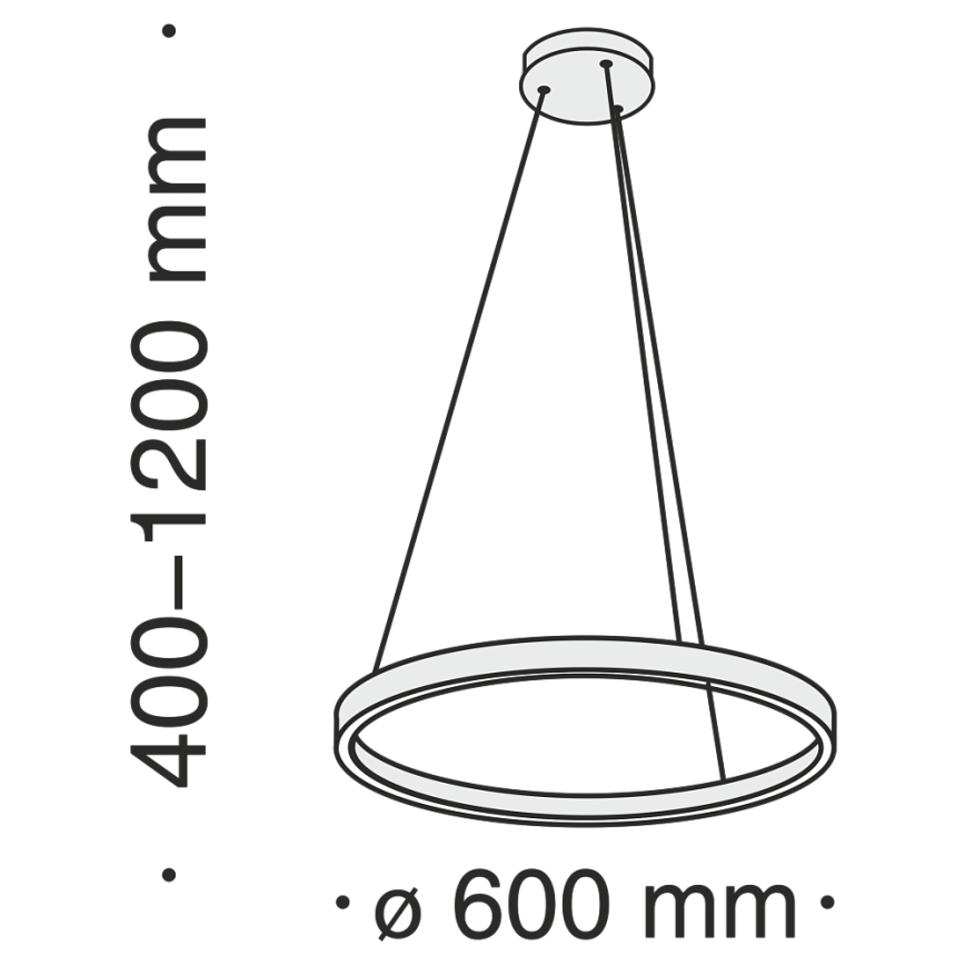 Maytoni MOD058PL-L32BS4K - LED Lustra ar auklu RIM LED/37W/230V 4000K d. 60 cm zelta