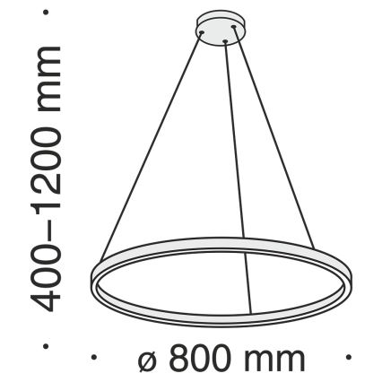 Maytoni MOD058PL-L42BS4K - LED Lustra ar auklu RIM LED/51W/230V 4000K d. 80 cm zelta