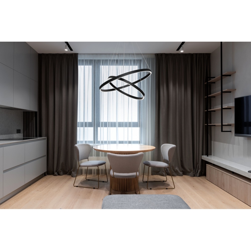 Maytoni MOD058PL-L55B3K - LED Lustra ar auklu RIM LED/61W/230V 3000K d. 60 cm melna