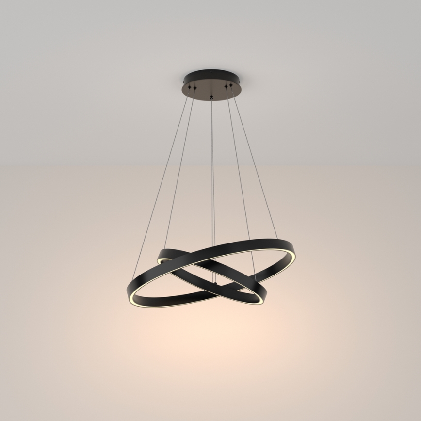 Maytoni MOD058PL-L55B3K - LED Lustra ar auklu RIM LED/61W/230V 3000K d. 60 cm melna