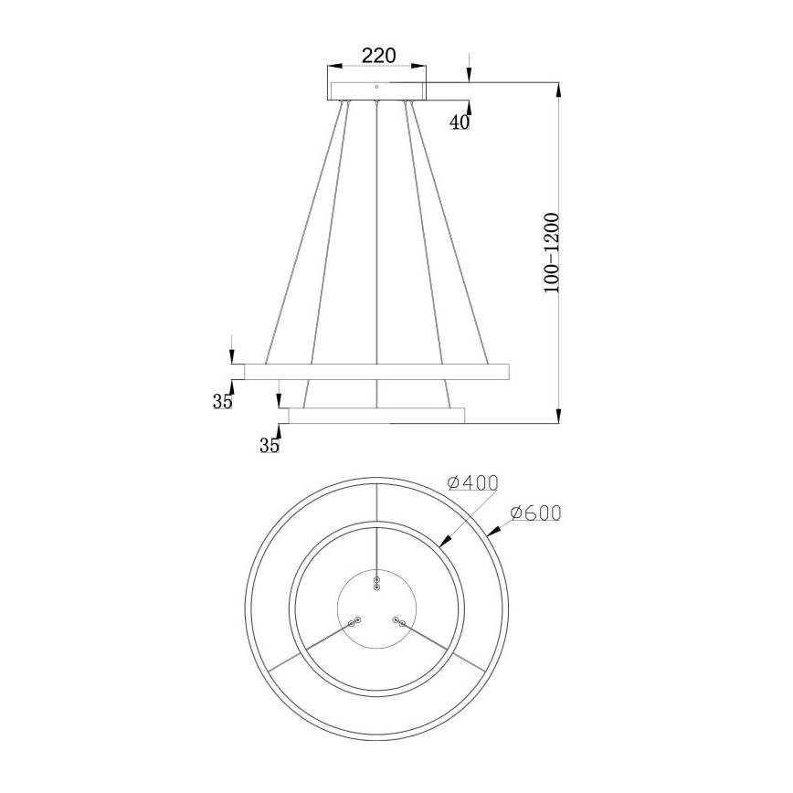 Maytoni MOD058PL-L55BS3K - LED Lustra ar auklu RIM LED/61W/230V 3000K d. 60 cm zelta