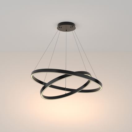 Maytoni MOD058PL-L74B3K - LED Lustra ar auklu RIM LED/88W/230V 3000K d. 80 cm melna