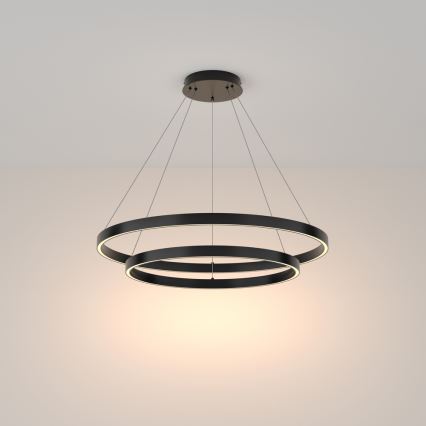Maytoni MOD058PL-L74B3K - LED Lustra ar auklu RIM LED/88W/230V 3000K d. 80 cm melna
