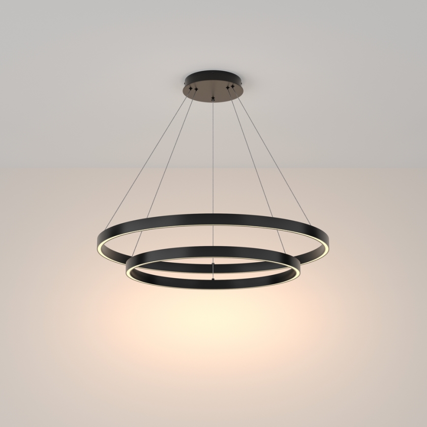 Maytoni MOD058PL-L74B3K - LED Lustra ar auklu RIM LED/88W/230V 3000K d. 80 cm melna