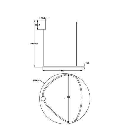 Maytoni MOD072PL-L36BSK1 - LED Lustra ar auklu GLINT LED/36W/230V zelta d. 80 cm