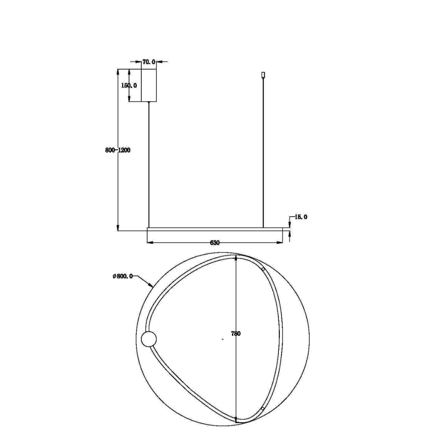 Maytoni MOD072PL-L36BSK1 - LED Lustra ar auklu GLINT LED/36W/230V zelta d. 80 cm