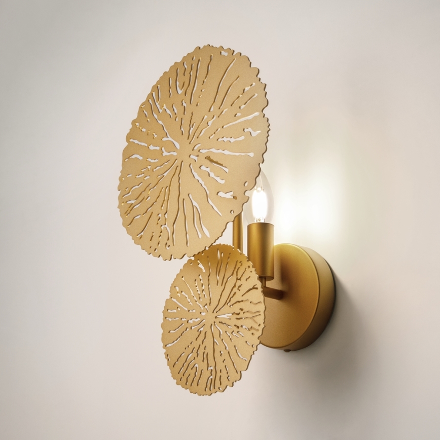 Maytoni MOD082WL-01G - Sienas lampa LOVETANN 1xE14/40W/230V zelta